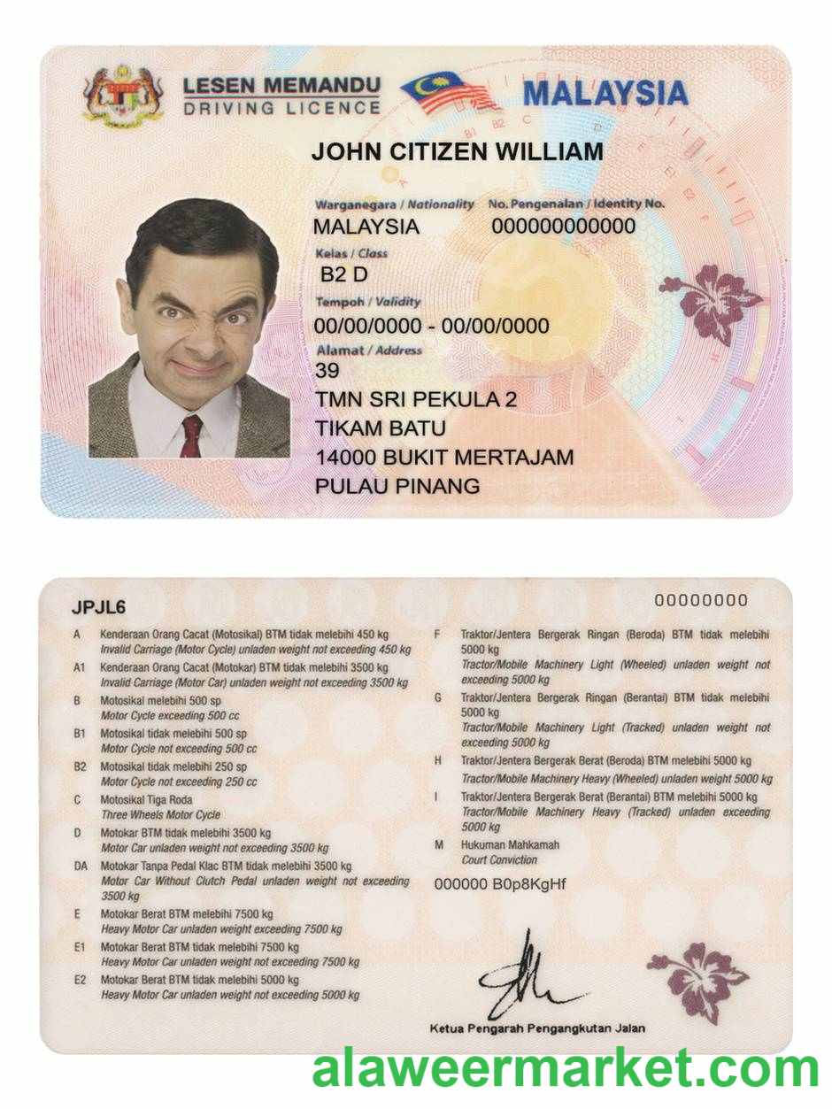 Malaysia driving license